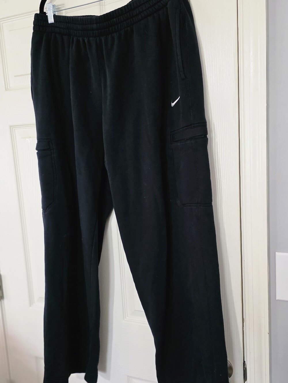 Nike Pants Mens XXL Black Cargo Joggers Fleece Sweatpants Athletic Y2k Style